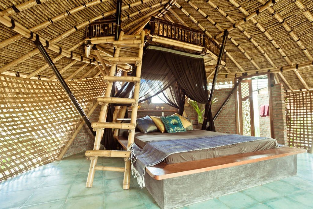 Bamboo Eco House Bedroom Interior-inpainted