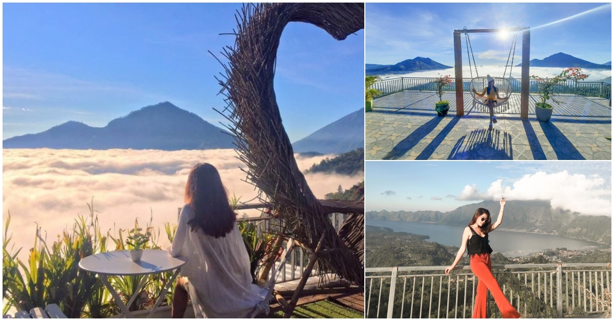 Tempat ngopi di Bali dengan view danau gunung dan lautan 