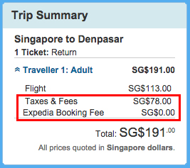 booking fees
